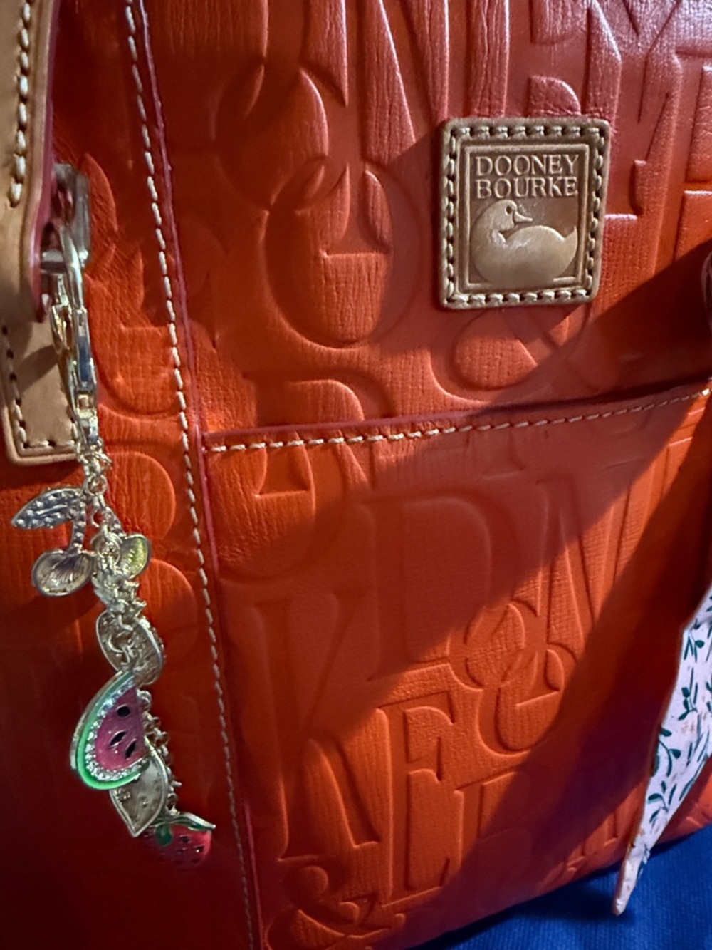 vintage Dooney & Bourke Retro Embossed Graffica GUC - Picture 2 of 15